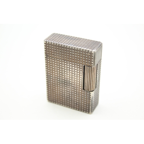 341 - St Dupont Paris Vintage Pocket Lighter Silver Plated Hobnail Texture Good Spark