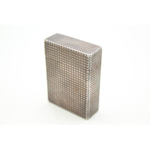 341 - St Dupont Paris Vintage Pocket Lighter Silver Plated Hobnail Texture Good Spark