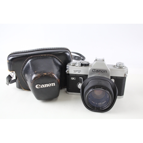 353 - Canon FT QL, SLR Film Camera Working w/ Canon FD 50mm F/1.8 Lens