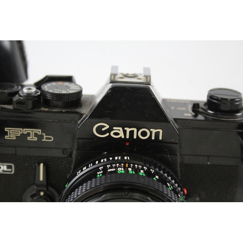 363 - Canon FTb QL, SLR Film Camera Working w/ Canon FD 50mm F/1.8 Lens