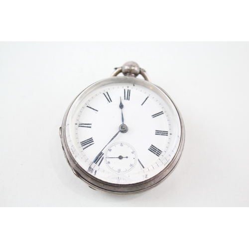 383 - Vintage Stirling Silver Pocket Watch Marked A.B Hand-Wind WATCH RUNS