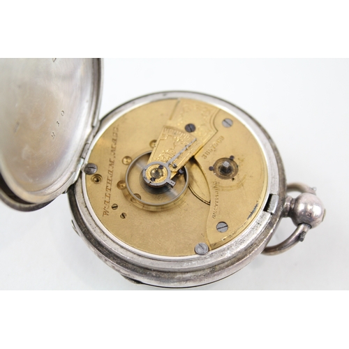 383 - Vintage Stirling Silver Pocket Watch Marked A.B Hand-Wind WATCH RUNS