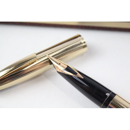 400 - Vintage Sheaffer Imperial Gold Plated Fountain Pen w/ 14ct Gold Nib WRITING