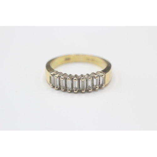 48 - 18ct gold baguette cut diamond half eternity ring (5g) Size N