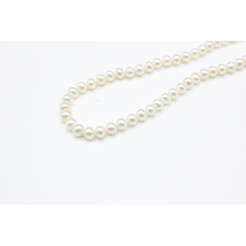 49 - 14ct gold cultured pearl necklace (16g)