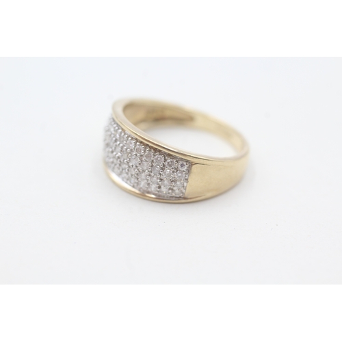 80 - 9ct gold pare set diamond ring (3.2g) Size P