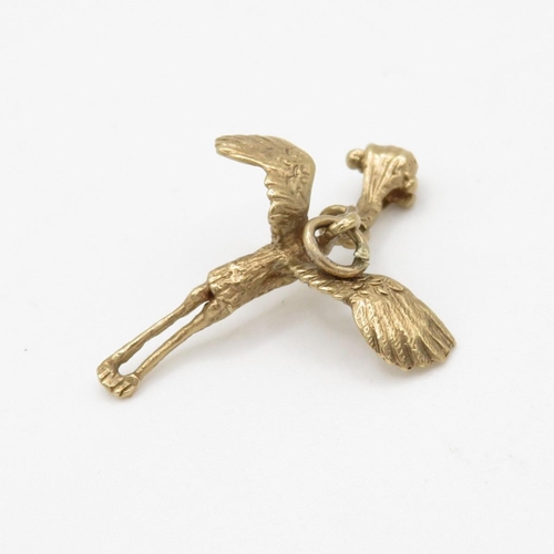 220 - HM 9ct Gold Stork with Baby Charm - 2.59g