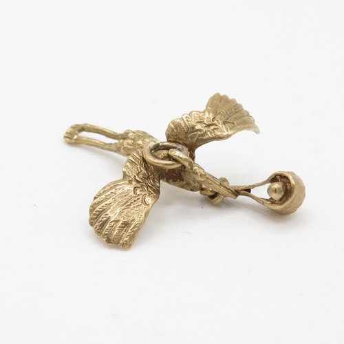 220 - HM 9ct Gold Stork with Baby Charm - 2.59g