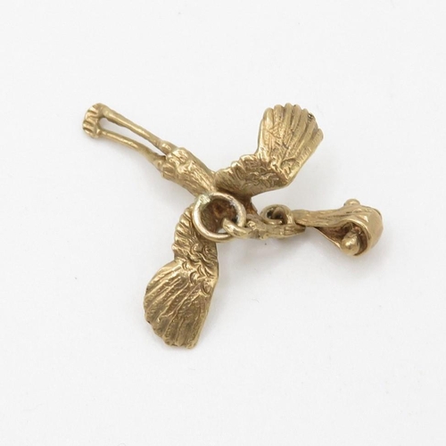 220 - HM 9ct Gold Stork with Baby Charm - 2.59g