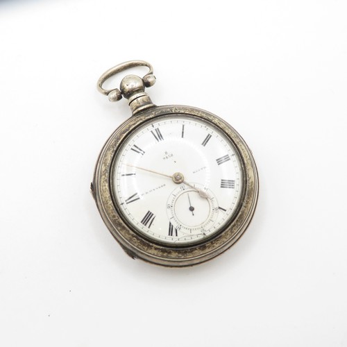 380 - Silver Paired Pocket Watch - Watch Runs - 128g