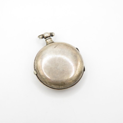 380 - Silver Paired Pocket Watch - Watch Runs - 128g