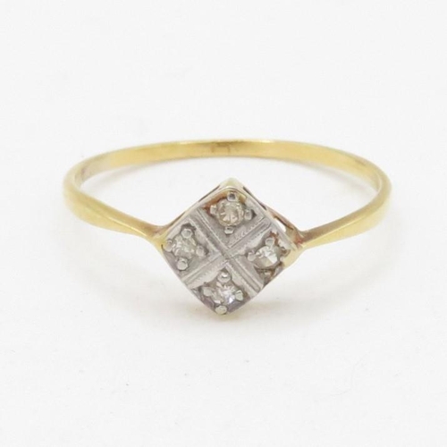 119 - 18ct gold vintage diamond dress ring (1.1g) Size  O