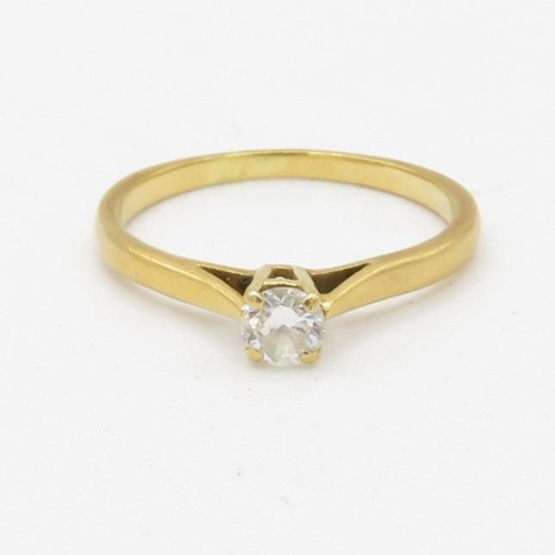 89 - 18ct gold diamond solitaire ring (1.8g) Size  L