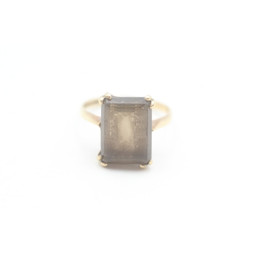 18 - 9ct gold vintage quartz dress ring (3.7g) Size  O