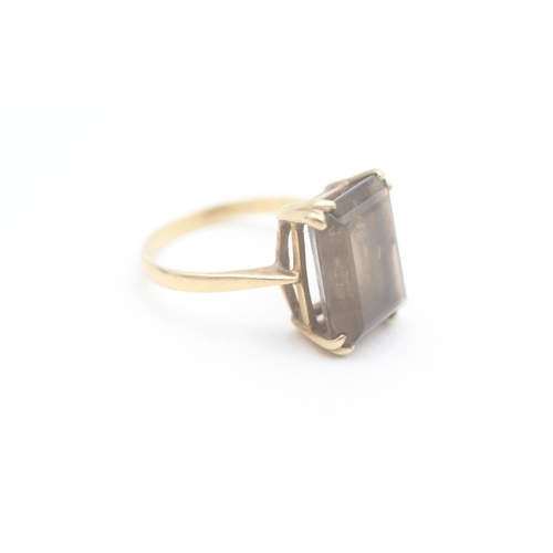 18 - 9ct gold vintage quartz dress ring (3.7g) Size  O