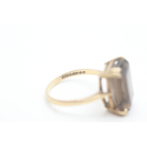 18 - 9ct gold vintage quartz dress ring (3.7g) Size  O