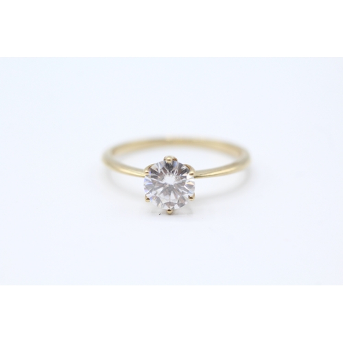 24 - 9ct gold synthetic moissanite solitaire ring (1.6g) Size  P