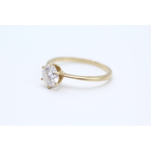 24 - 9ct gold synthetic moissanite solitaire ring (1.6g) Size  P