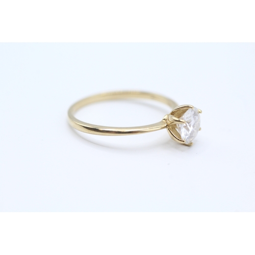 24 - 9ct gold synthetic moissanite solitaire ring (1.6g) Size  P