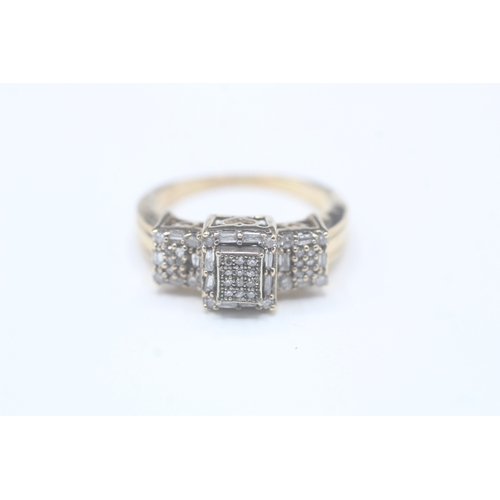 57 - 9ct gold vari cut diamond ring (3.8g) Size  M