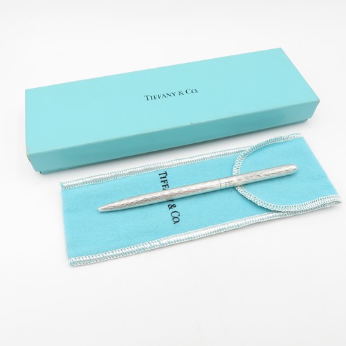 386 - Tiffany & Co Silver Ballpoint Pen with original pouch and box