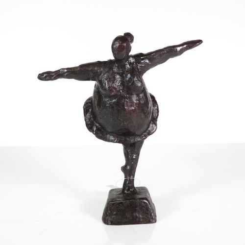 437 - Beryl Reid style bronze statue 1.7kg