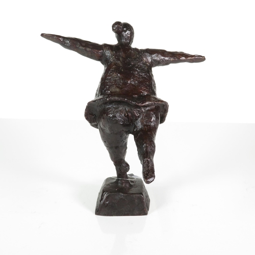 437 - Beryl Reid style bronze statue 1.7kg