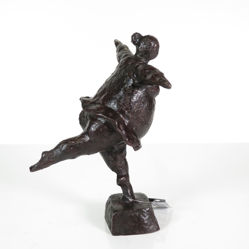 437 - Beryl Reid style bronze statue 1.7kg