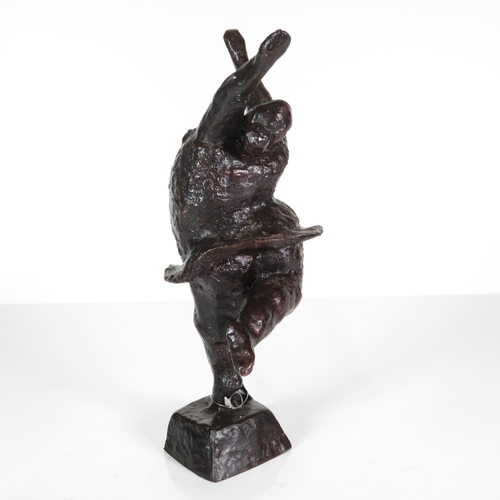 438 - Beryl Reid style bronze statue 1.7kg