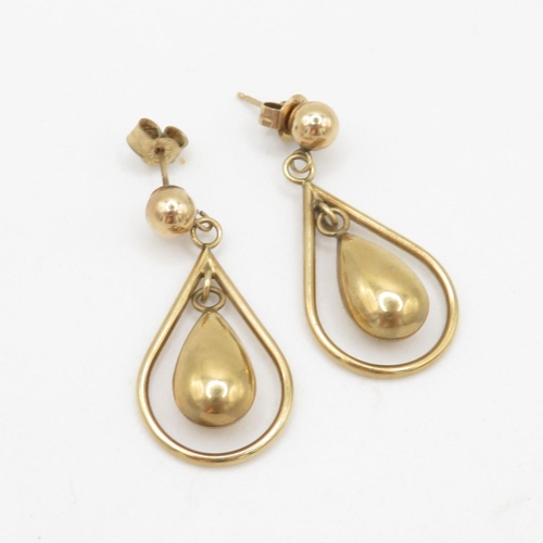 57 - 9ct gold drop stud earrings (2g)