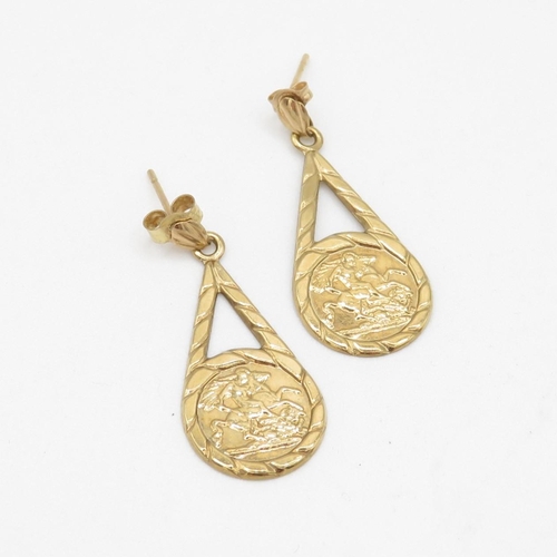 68 - 9ct gold drop earrings (0.8g)