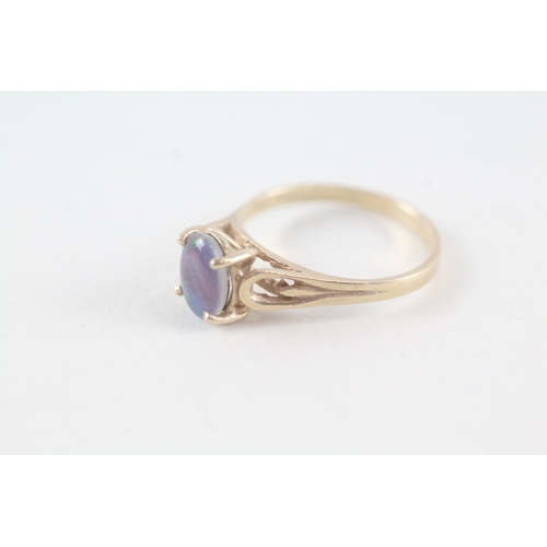 18 - 9ct gold opal triplet ring (1.9g) Size N