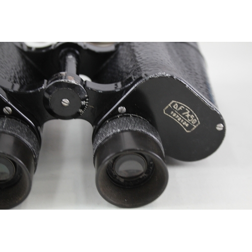 346 - Carl Zeiss Jena T D.F. 7x50 Military Binoculars Working w/ Swastika & Eagle