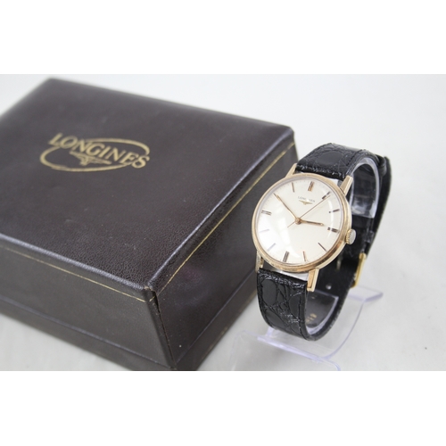 359 - Vintage Longines 9ct Gold Watch With Box Hand-Wind WATCH RUNS