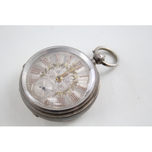 361 - Vintage 925 Silver Verge Fusee Pocket Watch Key-Wind  WATCH RUNS