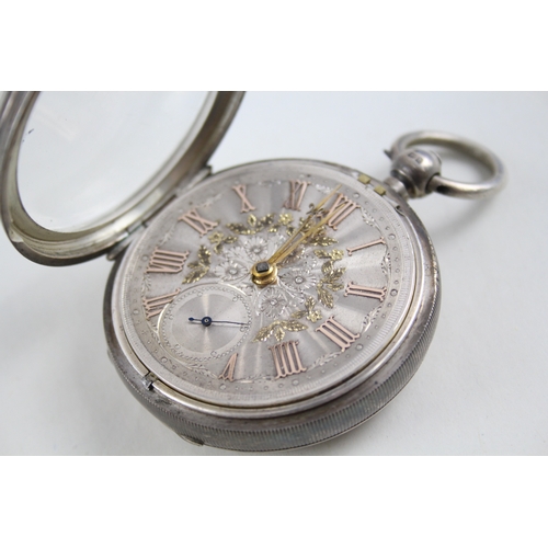 361 - Vintage 925 Silver Verge Fusee Pocket Watch Key-Wind  WATCH RUNS