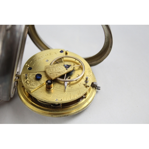 361 - Vintage 925 Silver Verge Fusee Pocket Watch Key-Wind  WATCH RUNS