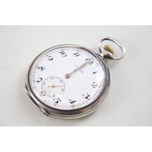 363 - Vintage Longines 900 Silver Pocket Watch Hand-Wind SPARES &REPAIRS