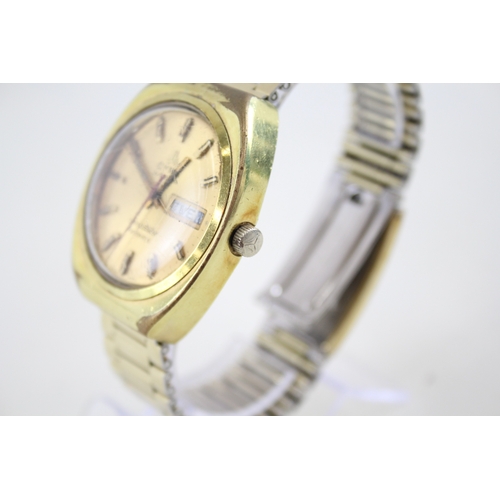 380 - Vintage CYMA Conquistador Gold Tone Watch Automatic  WATCH RUNS