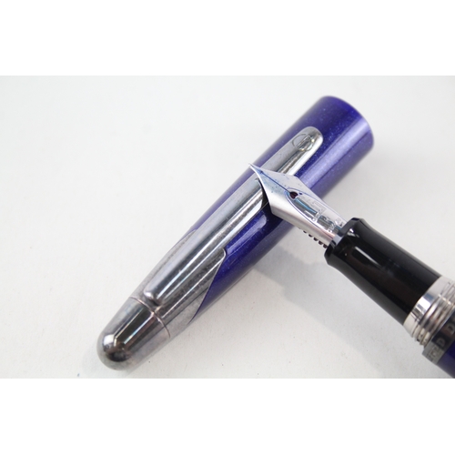 399 - Alfred DUNHILL Blue Lacquer Fountain Pen w/ 18ct White Gold Nib, Ballpoint Etc