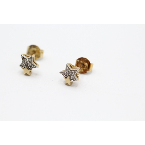 58 - 9ct gold diamond star stud earrings (1g)