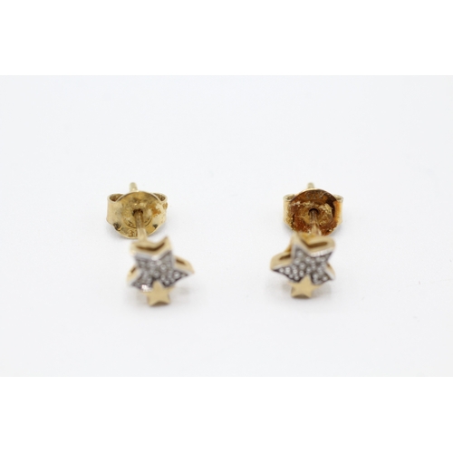 58 - 9ct gold diamond star stud earrings (1g)