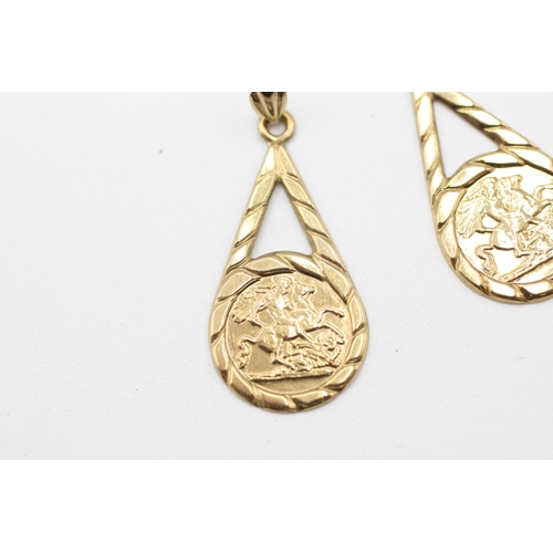 68 - 9ct gold drop earrings (0.8g)