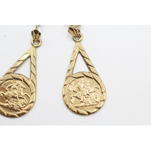 68 - 9ct gold drop earrings (0.8g)