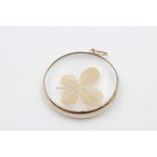 79 - 9ct gold vintage four leaf clover pendant (2.7g)