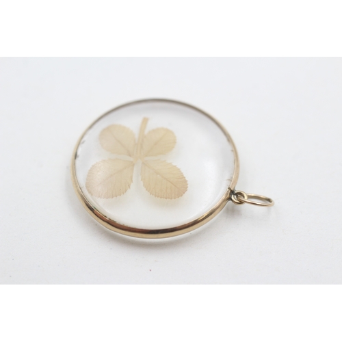 79 - 9ct gold vintage four leaf clover pendant (2.7g)