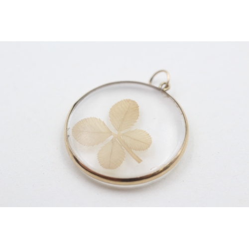 79 - 9ct gold vintage four leaf clover pendant (2.7g)