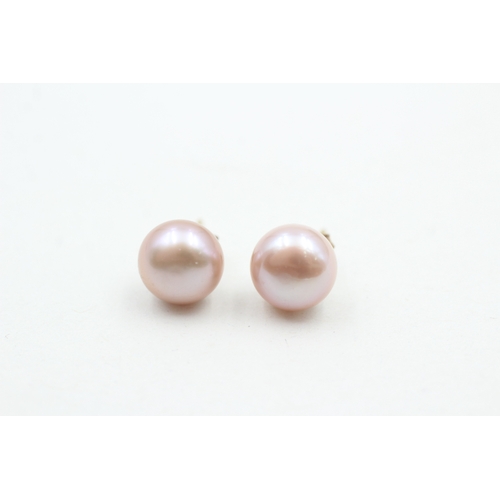 80 - 14ct gold cultured pearl stud earrings (2g)