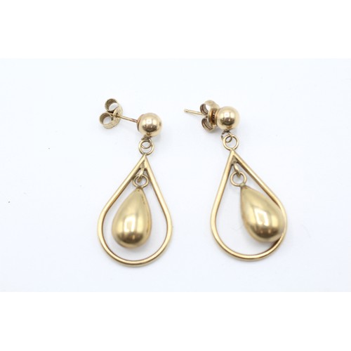 57 - 9ct gold drop stud earrings (2g)