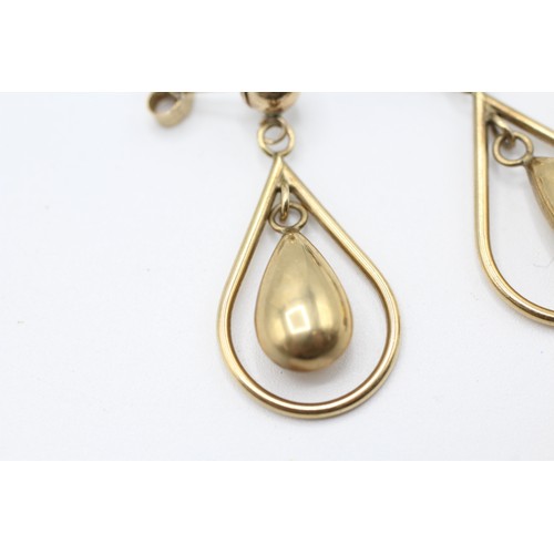 57 - 9ct gold drop stud earrings (2g)